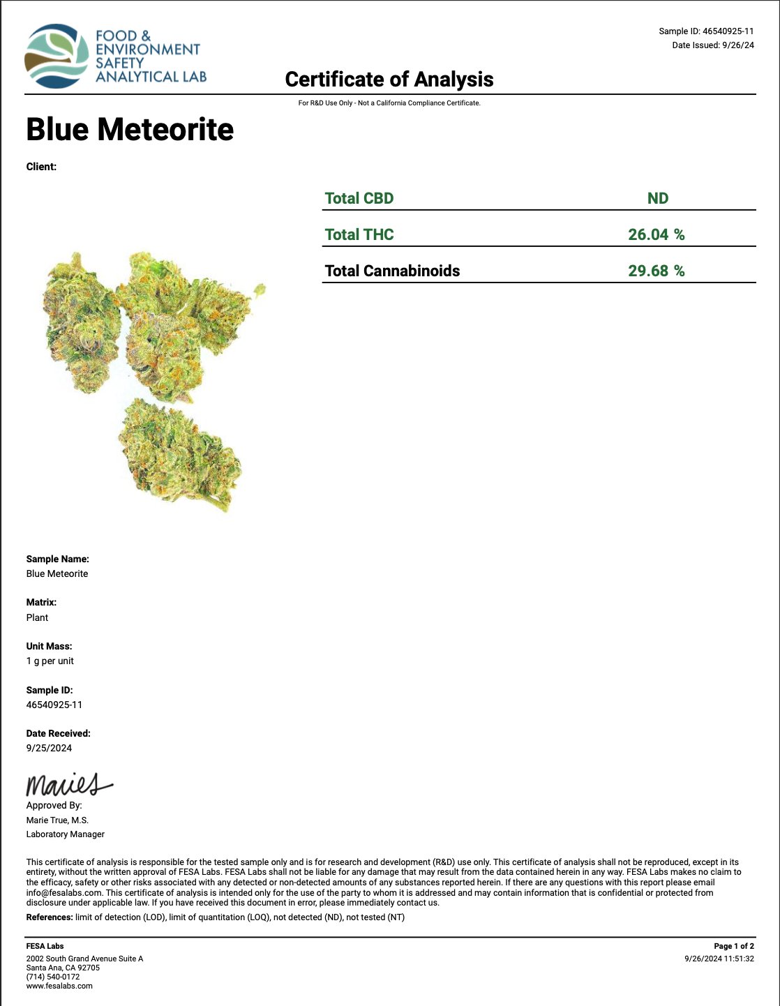 Blue Meteorite THCa Preroll - Indica