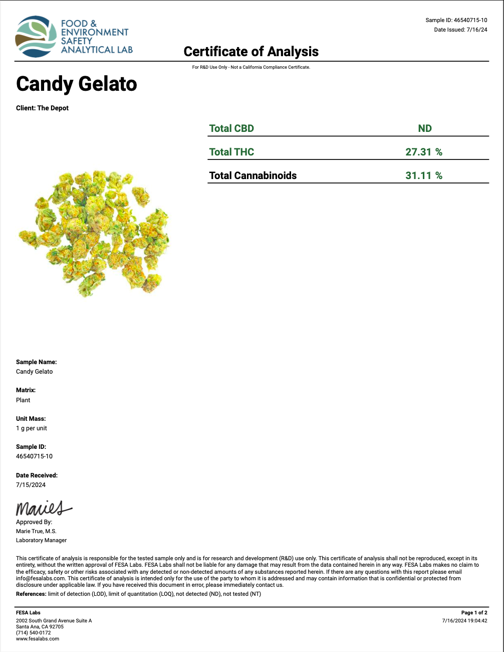 Candy Gelato Top Shelf THCa - Hybrid - 27.31%