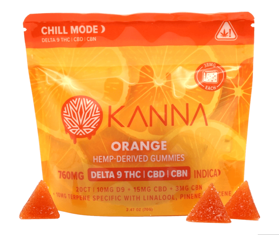 delta 9 gummy orange indica kanna cbd