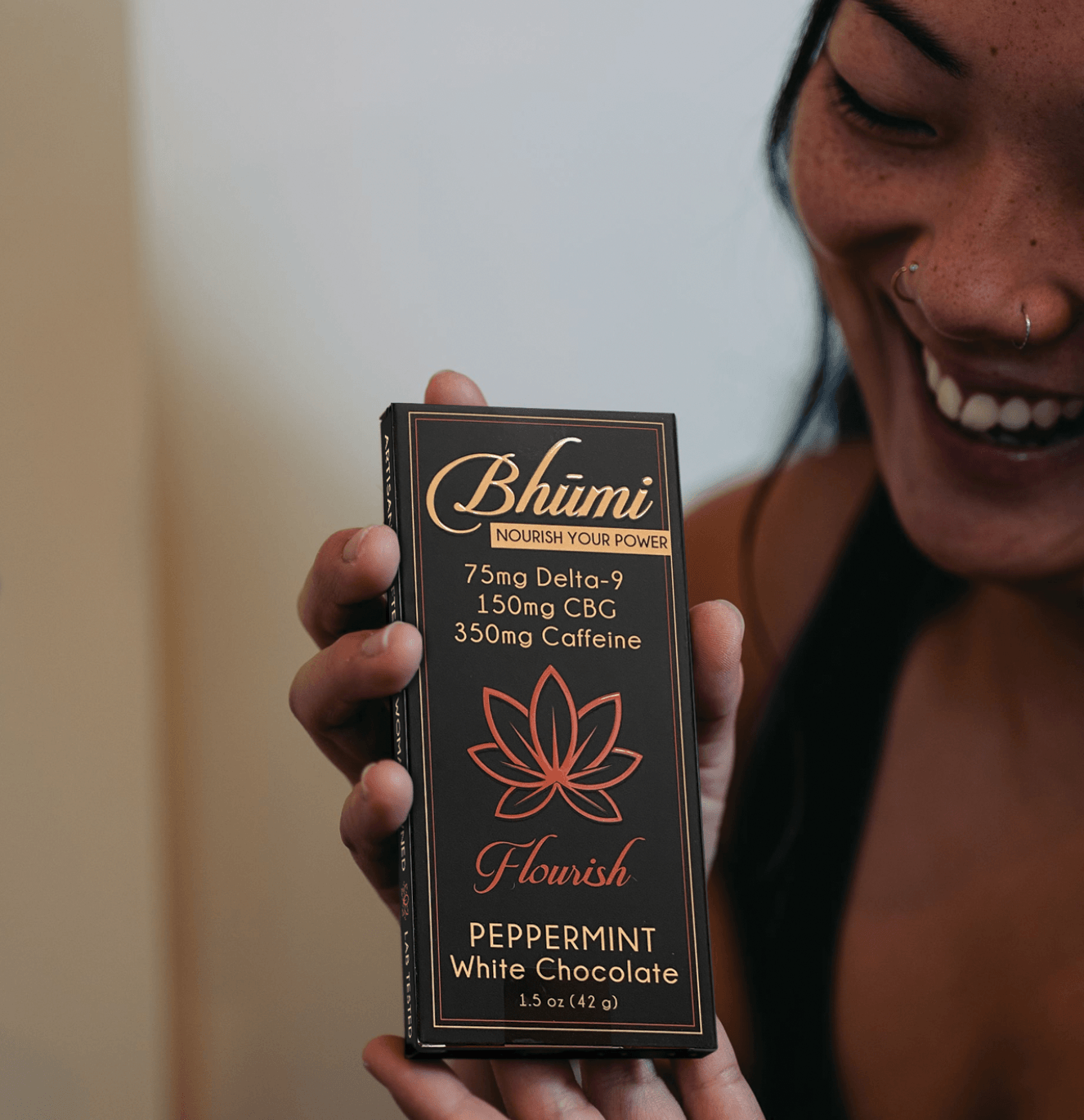 Bhumi Delta 9/CBG/Caffeine White Chocolate Peppermint Bar