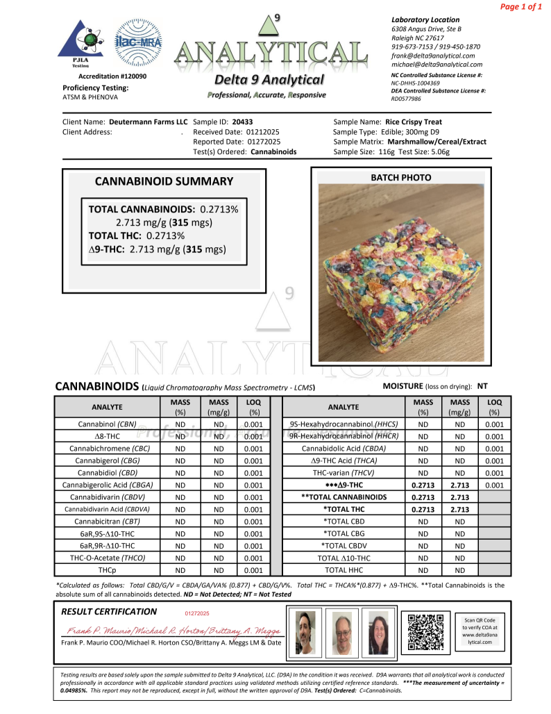 Kanna Krispie Treat 300mg D9-THC
