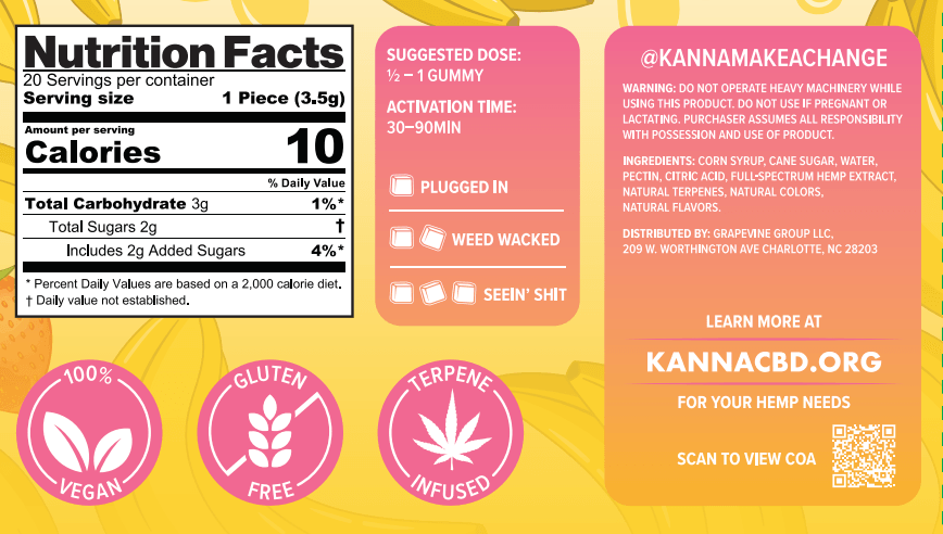 KANNA “Giggle Mode” Delta 9 THC Gummies - Sativa