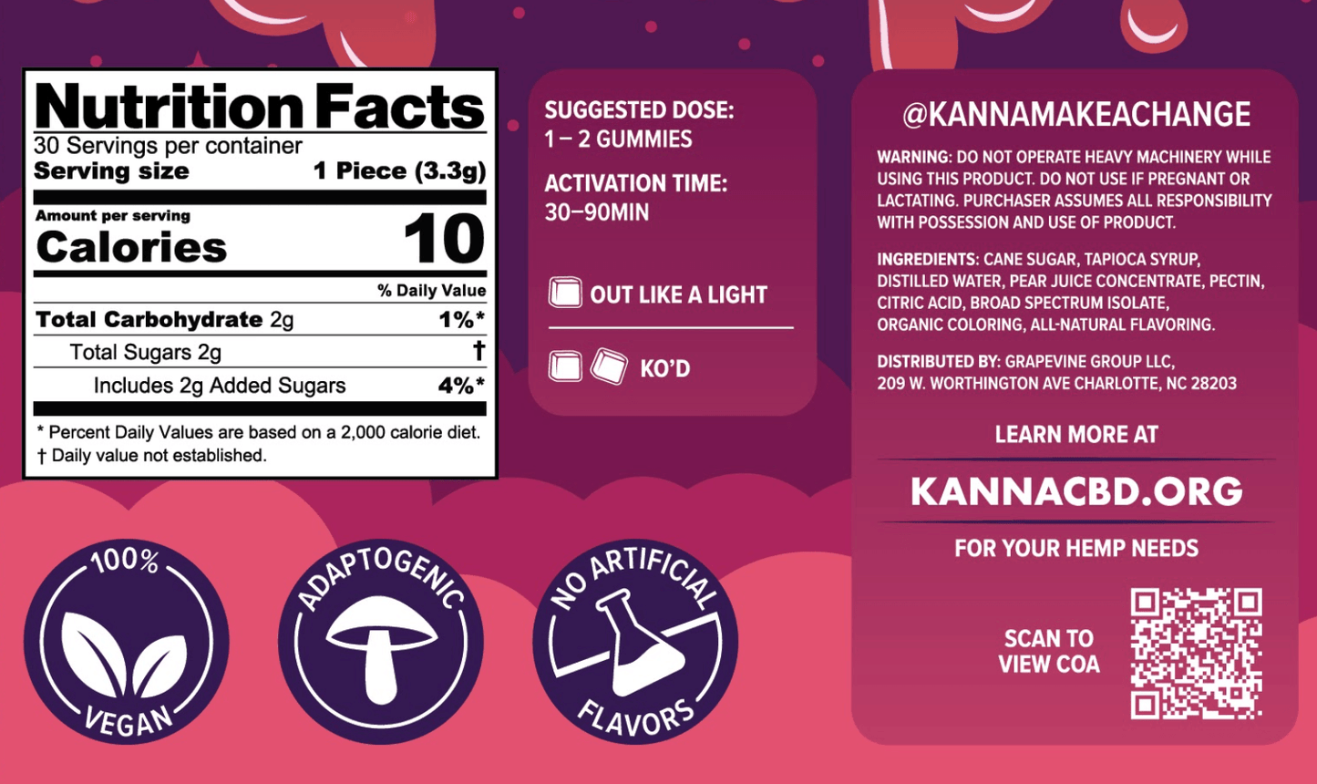 KANNA "Sweet Dreams" Adaptogenic Gummies