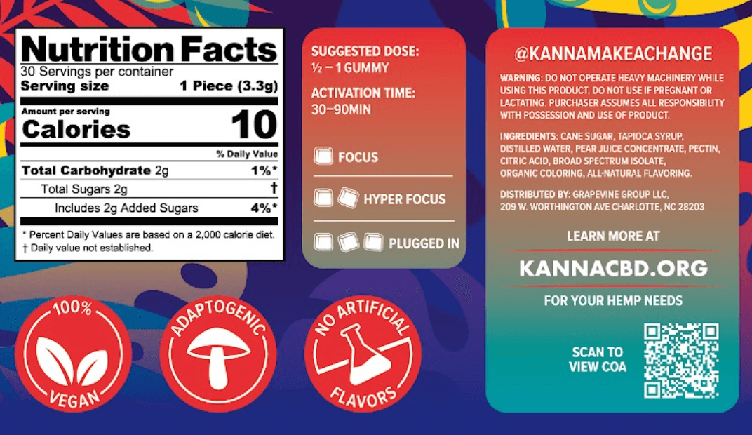 KANNA "Focus" Adaptogenic Gummies