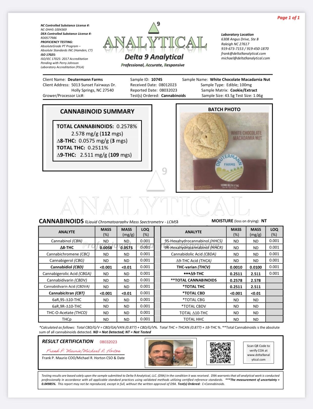 Deutermann Farms Delta-9 100mg THC Cookie - KANNA