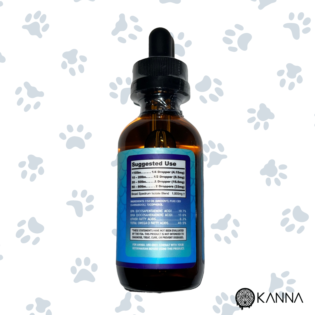 KANNA • 1000mg CBD Omega-3 Anchovy Pet Tincture - KANNA