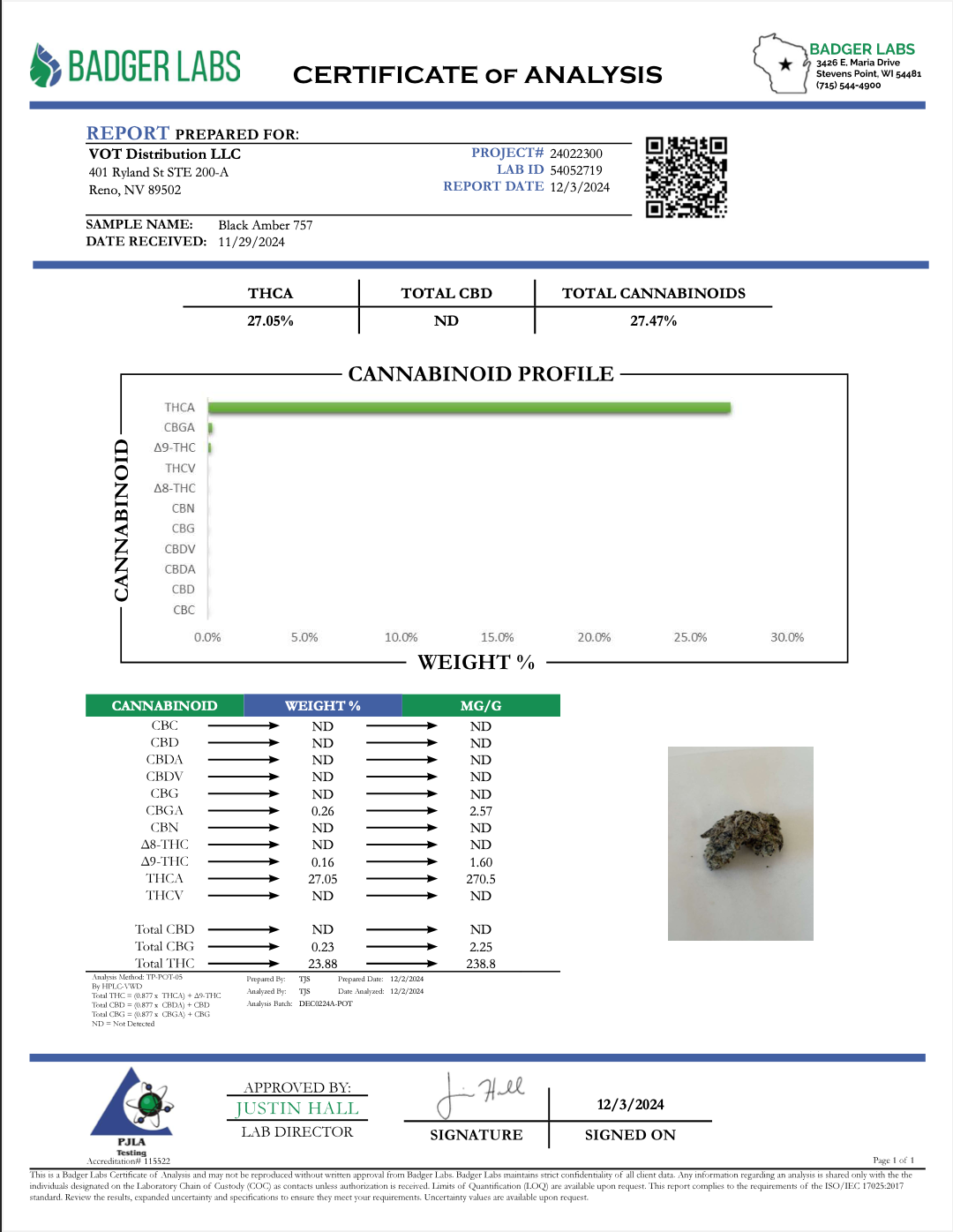 Black Amber THCa - Hybrid - 27.05%