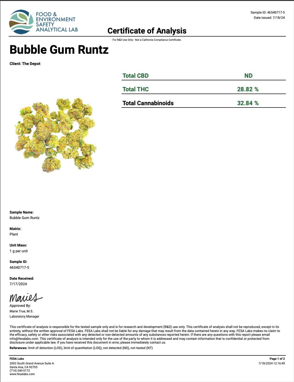 Bubblegum Runtz THCA - Hybrid - 28.82%