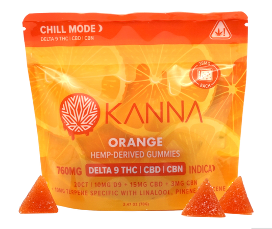 delta 9 gummy orange indica kanna cbd
