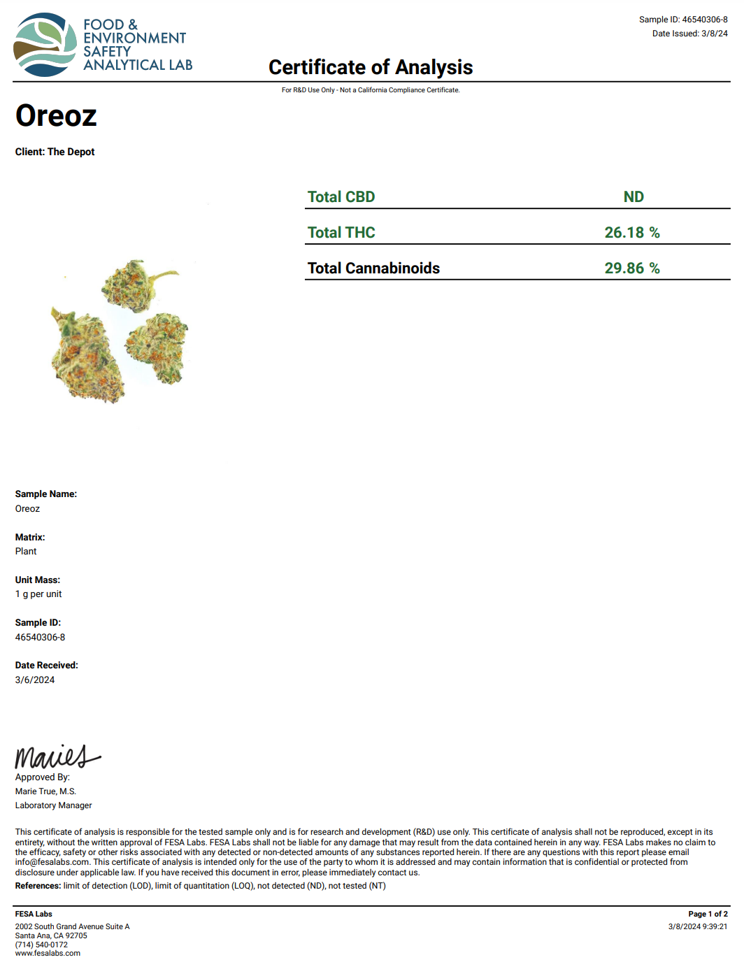 Oreoz THCA - Indica - 26.18%