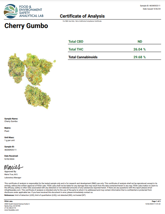 Cherry Gumbo THCA - Hybrid - 26.04%