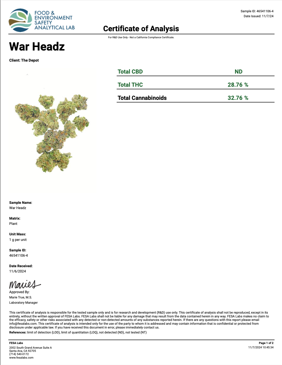 War Headz THCa - Sativa - 28.76%