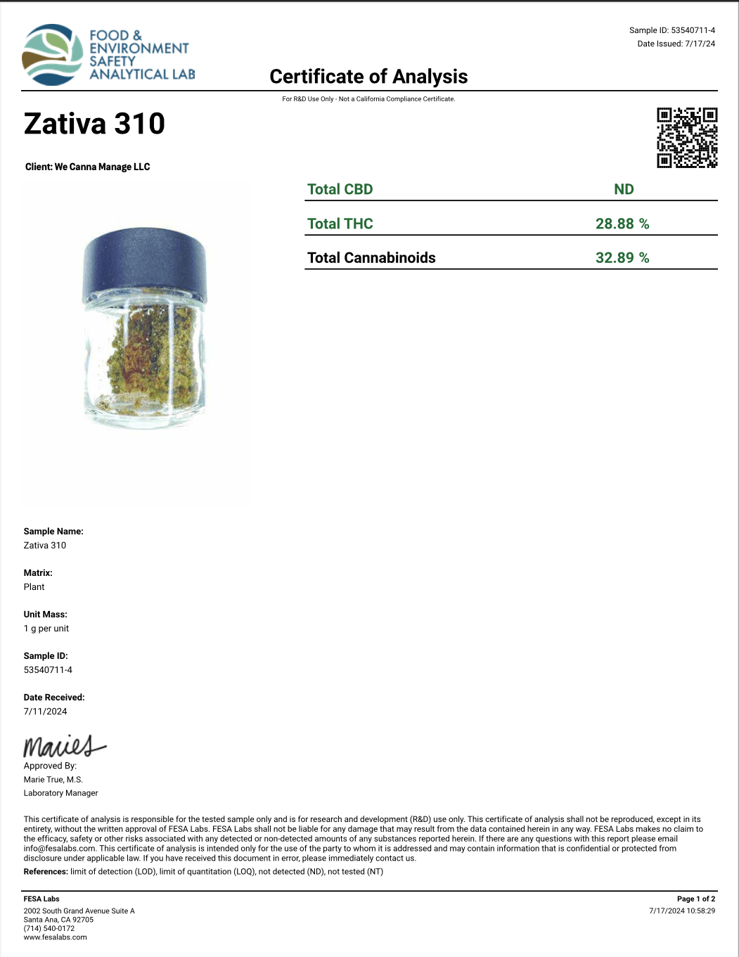 Zativa Top Shelf THCA - Sativa - 28.88%